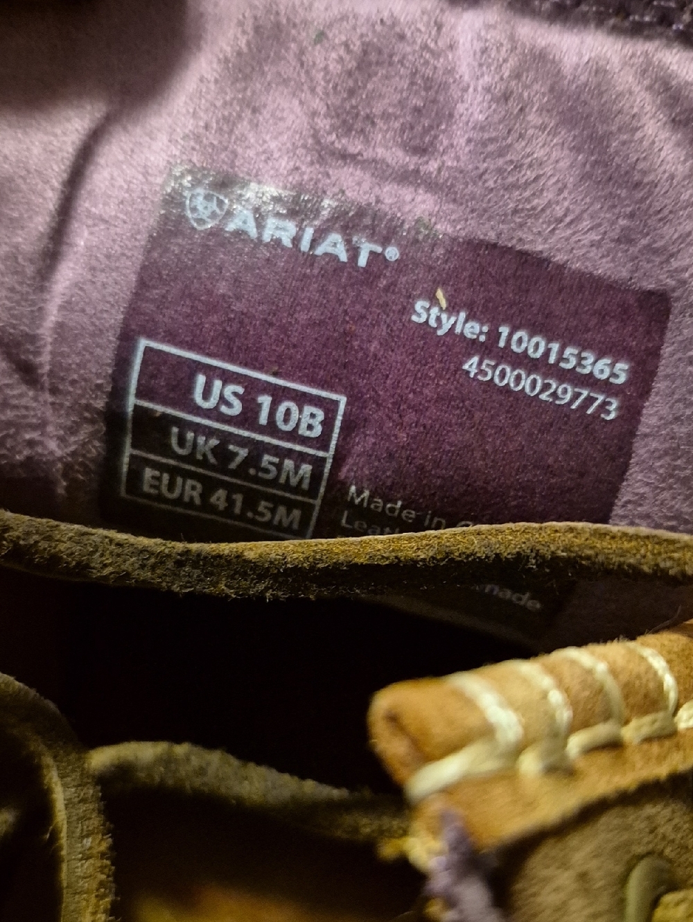 Ariat Tan Suede Boat Moccasin Lace-Up Shoes Sz 10B. GC.(#1256S). - Picture 8 of 11